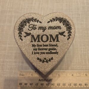 Mothers Day, Heart-Shaped Glitter Keepsake "To My Mom" 3x2
